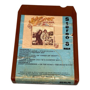 John Denver Back Home Again Stereo 8 Track Tape RCA Records CPS1-0548 1974
